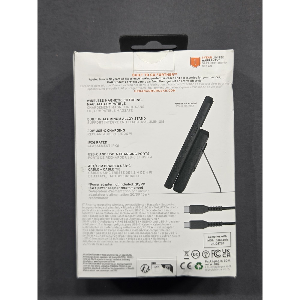 UAG Rugged Wireless MagSafe Power Bank + Stand 10000mAh 20W IPX6